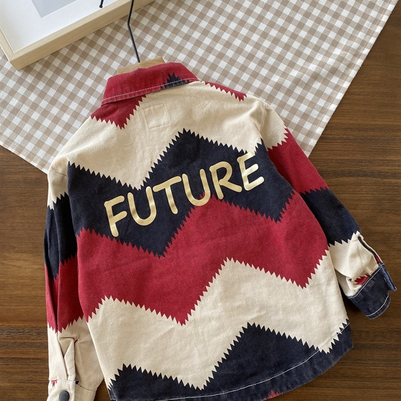 工装风牛仔衬衫式外套 110-160中大童 男童欧美风格春秋上衣