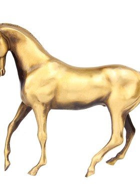 朴器 铜擦黑色站马摆件