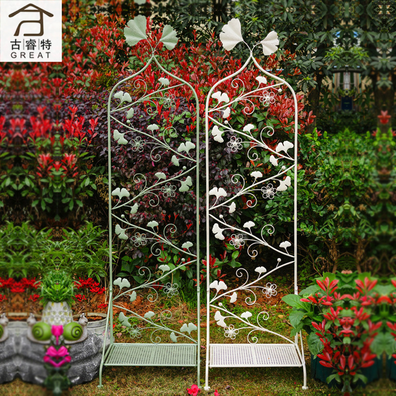 户外铁艺小鸟铁线莲爬藤架网架带底座置物庭院花店阳台屏风花盆架