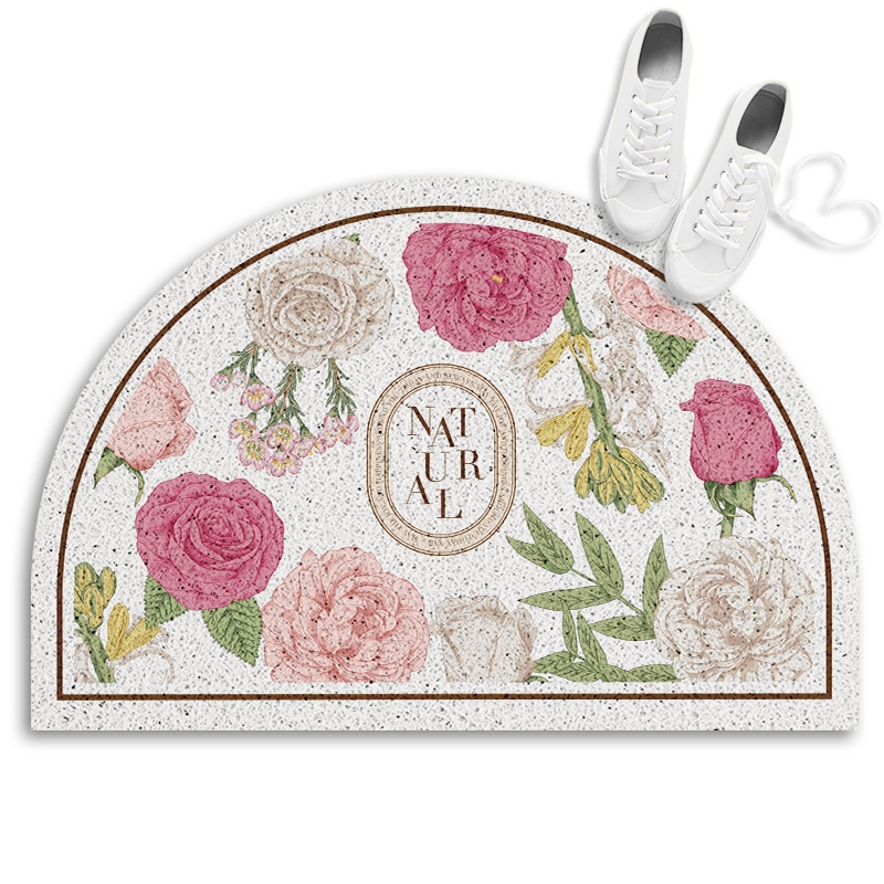 美式花园 半圆形入户门口丝圈地垫蹭土脚垫进门家用门垫门厅