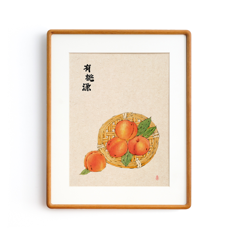 餐厅新中式装饰画日式蔬菜水果寓意好饭厅厨房酒店民宿水墨风挂画图片