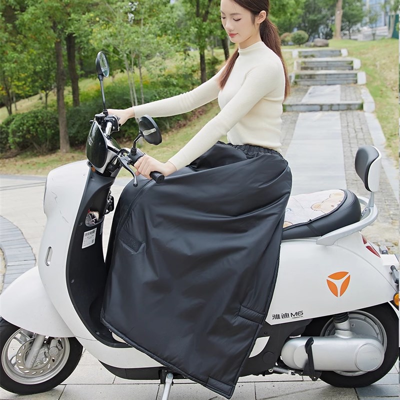 骑电动车保暖围裙加棉半身裙男女加绒护膝盖腿防风防寒膝盖挡风衣