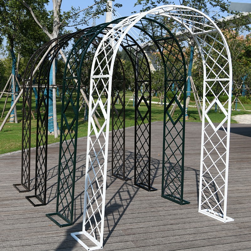 定制欧式铁艺花园花架爬藤架公园户外鲜花拱门月季庭院花支架