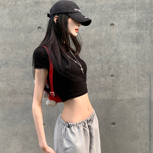 裤 欧美街头时尚 JY22278抽绳束腰休闲工装 女 潮流女装 简约宽松长裤