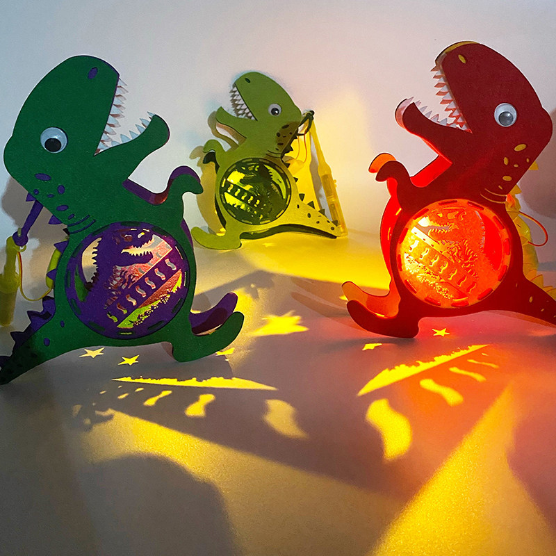 2022元宵节幼儿园diy手工纸灯笼手提音乐发光小花灯儿童卡通玩具