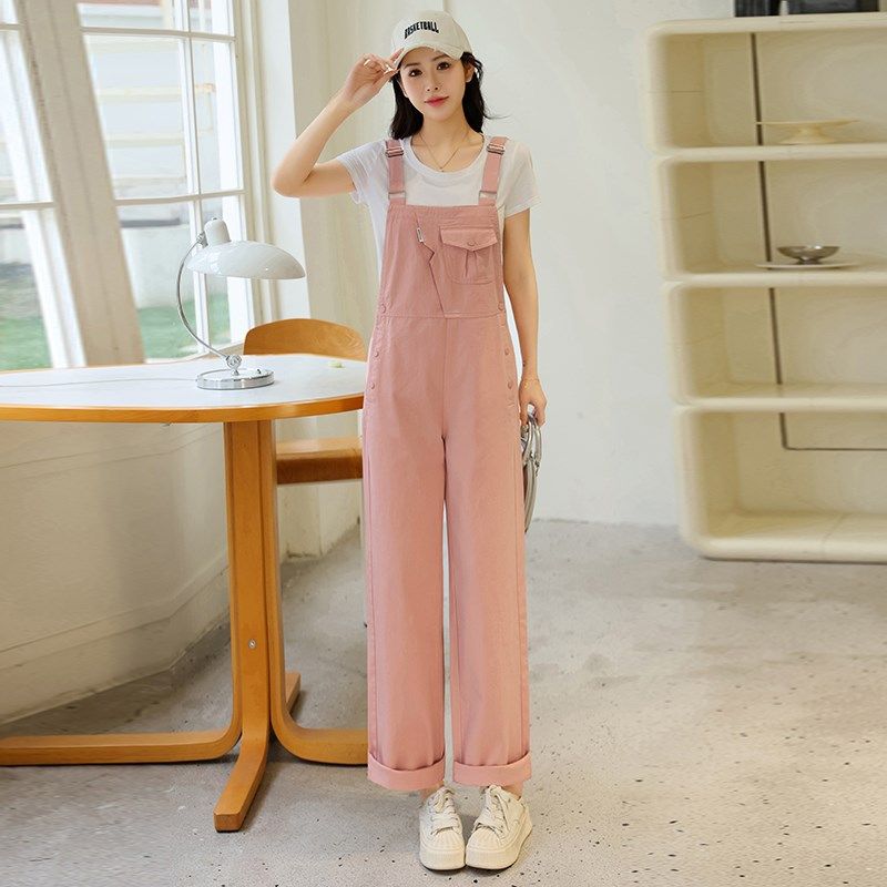 夏季薄款牛仔背带裤女2025新款小个子时尚洋气减龄连体阔腿裤套装