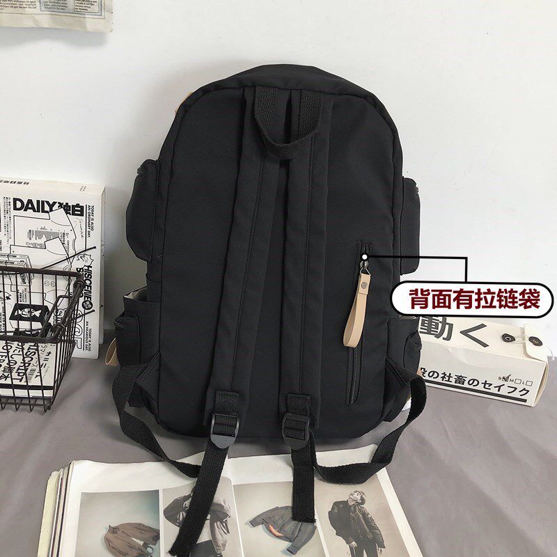 帆布双肩包古着感少女大学生校园森系书包大容量百搭Y旅行背包男