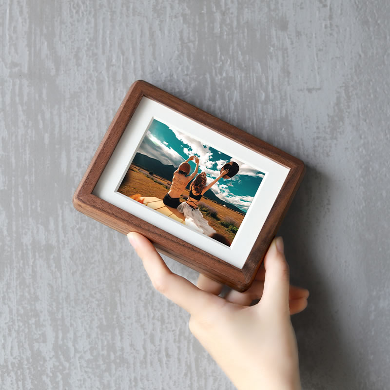 洗照片相框3寸情侣实木照片框正方形5寸相片框结婚迷你4寸小摆台