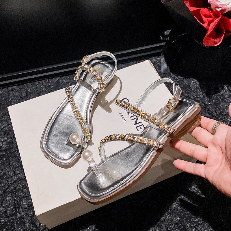 一字带凉鞋女2024新款夏季外穿精致高级感防滑凉拖大码女鞋41-43,女鞋,一字带凉鞋,淘宝优惠券,粉丝福利购,淘宝优惠卷