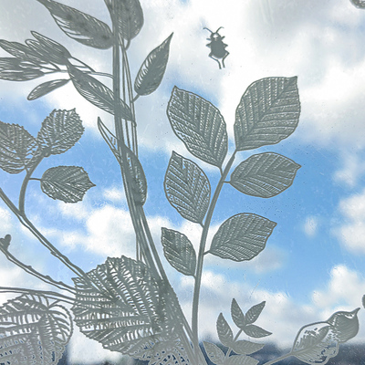 《花夏如海》田园花朵鸟儿窗贴玻璃贴纸装饰美化玻璃贴膜无胶窗花