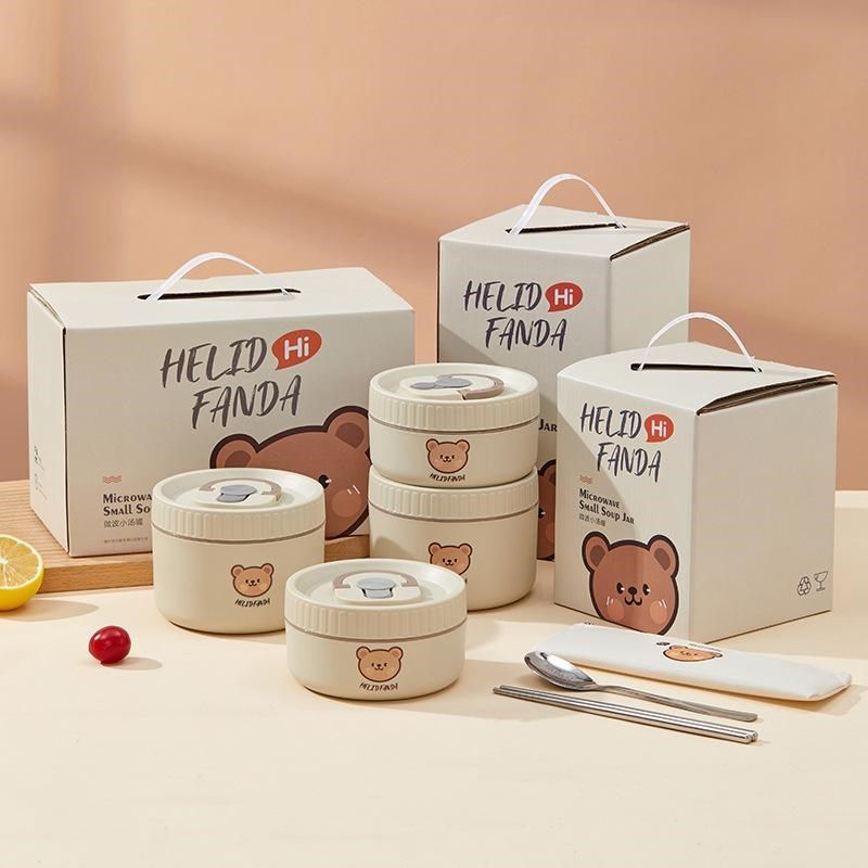 陶瓷保鲜碗可微波加热便当盒上班族圆形饭盒高颜值礼品套装可用,收纳整理,食物收纳盒,淘宝优惠券,粉丝福利购,淘宝优惠卷