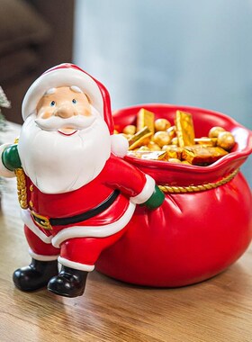 圣诞老人收纳摆件客厅茶几摆设样板房橱窗装饰场景布置圣诞节礼物