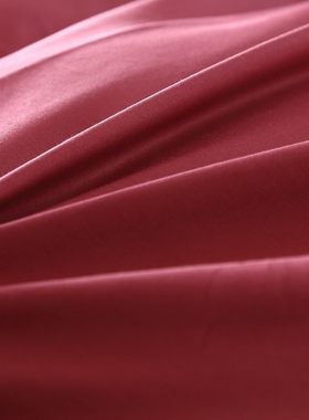 全棉四季款简约素色酒红色单品床单纯棉斜纹活性印染纯色单色被单