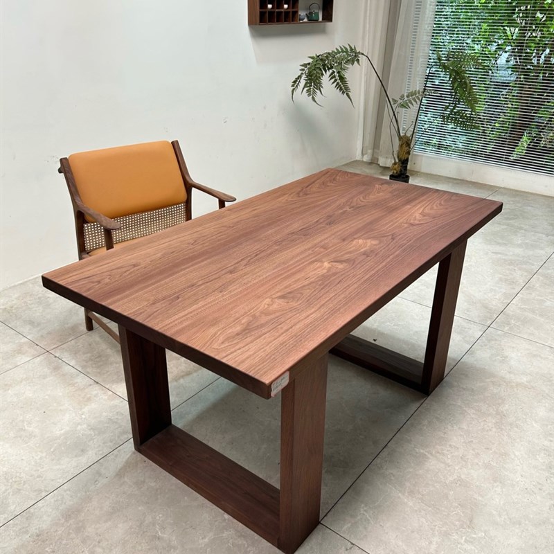 三拼北美黑胡桃大板 全方 151*82*4餐桌办公桌书桌岛台