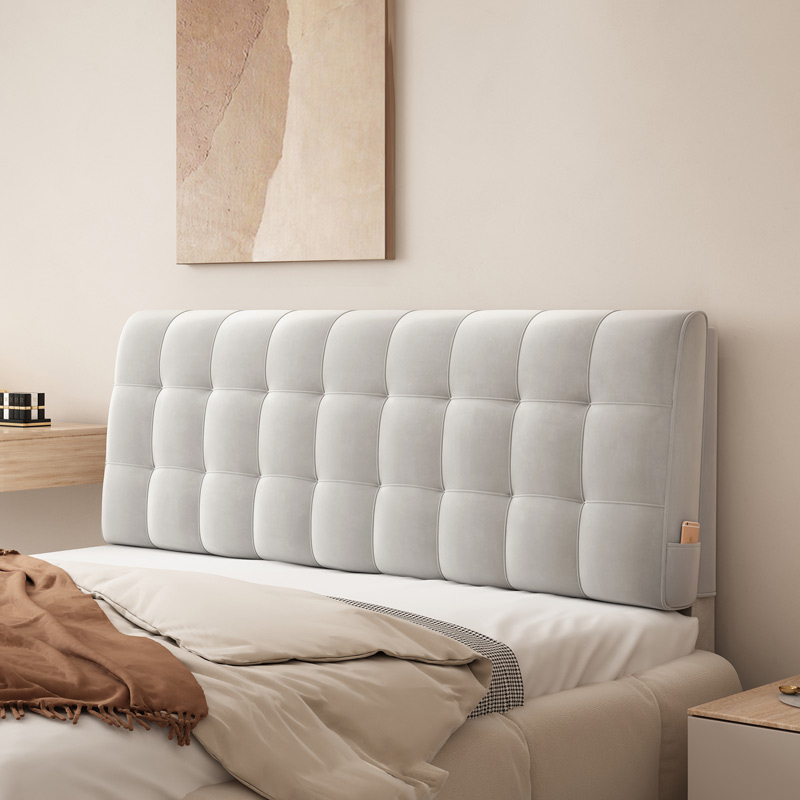 床头靠垫榻榻米自粘靠背简约现代卧室床头软包定制奶油风格