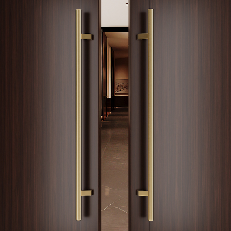 有框玻璃大门把手加厚不锈钢实木门拉手拉门把手可定制孔距