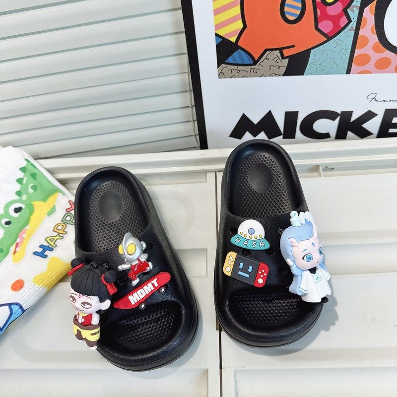 男童黑色拖鞋夏天防滑儿童哪咤敖丙鞋子熬丙傲丙嗷丙一字拖哪托夏