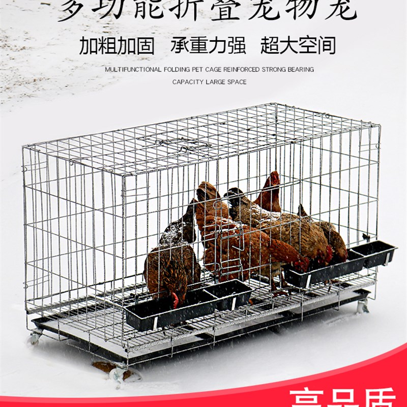 鸡笼子养鸡笼大号养殖笼折叠兔笼子狗笼子加粗蛋鸡笼家用鸡窝鸡舍