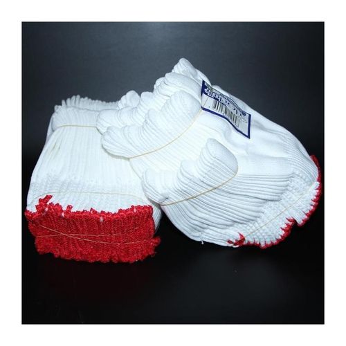 尼龙手套加厚耐磨劳保手套男女白手套棉线手套防滑司机工作线手套