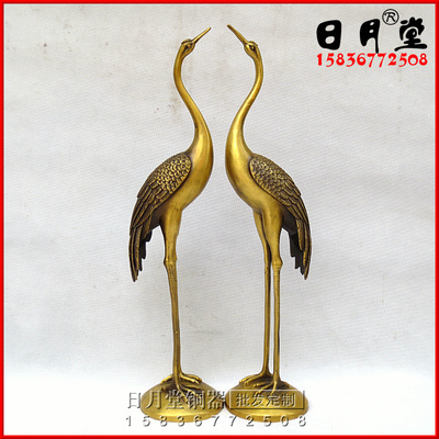 铜器铜仙鹤一对铜鹤归鹤丹顶鹤黄鹤归来家居饰品礼品摆件镇宅招财