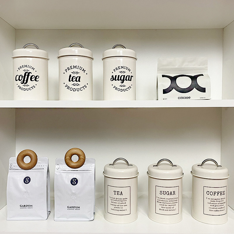 样板房厨房咖啡主题摆件橱柜铁艺收纳罐售楼处茶叶密封盒岛台装饰,家居饰品,装饰摆件,淘宝优惠券,粉丝福利购,淘宝优惠卷