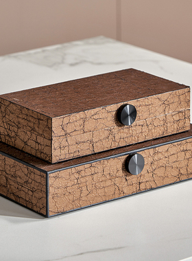 卡萨软装储物盒子家n居样板房摆件收纳盒售楼处衣帽间中古装饰陈