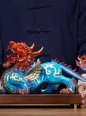 纯铜貔貅摆件公母一对旺财聚财貔恘工艺品办公室桌面装饰开业礼品