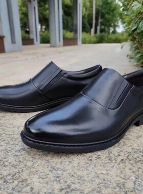 新式21男士正装j商务皮鞋黑色低帮软面一脚蹬套脚皮鞋作跑业务皮