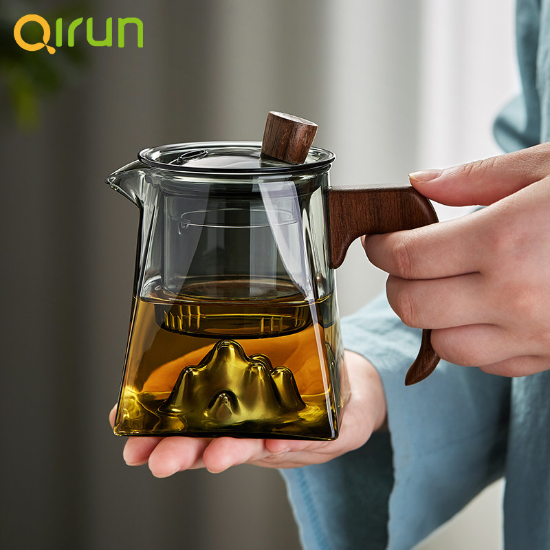 家用玻璃泡茶壶耐高温煮茶壶木把带过滤茶水分离花茶壶茶壶套装,餐饮具,茶壶,淘宝优惠券,粉丝福利购,淘宝优惠卷