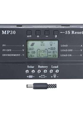 MPPT12V24V30A太阳能控制器多功能电量电流显示太阳能充电控制器