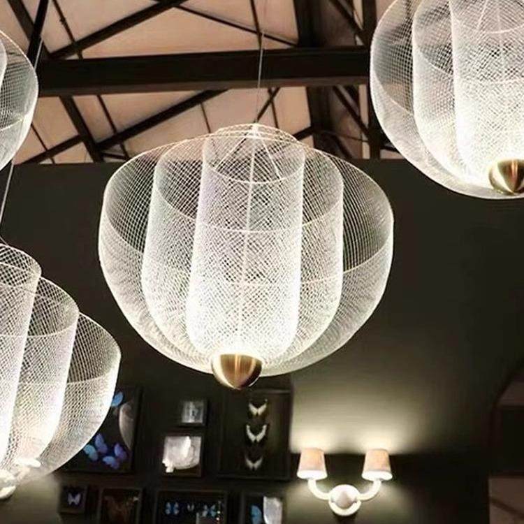 轻奢客厅灯设计师网格餐厅吊灯北欧创意酒店别墅楼梯软装工程灯具,电子元器件市场,集成电路（IC）,淘宝优惠券,粉丝福利购,淘宝优惠卷