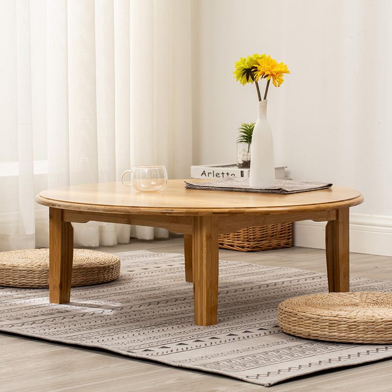 圆形炕桌客厅阳台泡茶桌子家用矮桌日式和室茶几桌便携榻榻米桌子