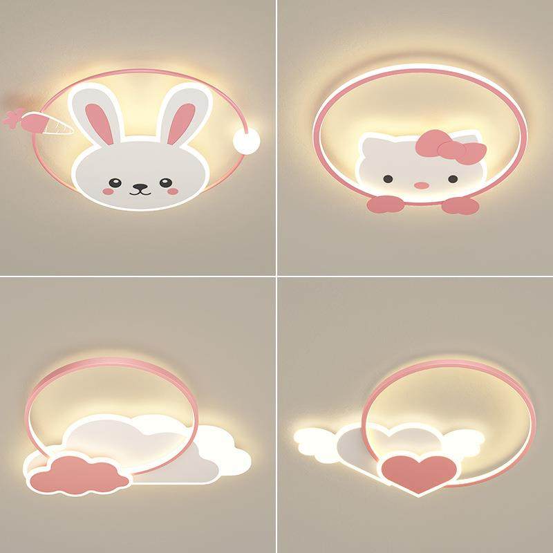 儿童房间灯北欧现代简约粉色爱心led卧室灯男女孩创意卡通吸顶灯,电子元器件市场,集成电路（IC）,淘宝优惠券,粉丝福利购,淘宝优惠卷