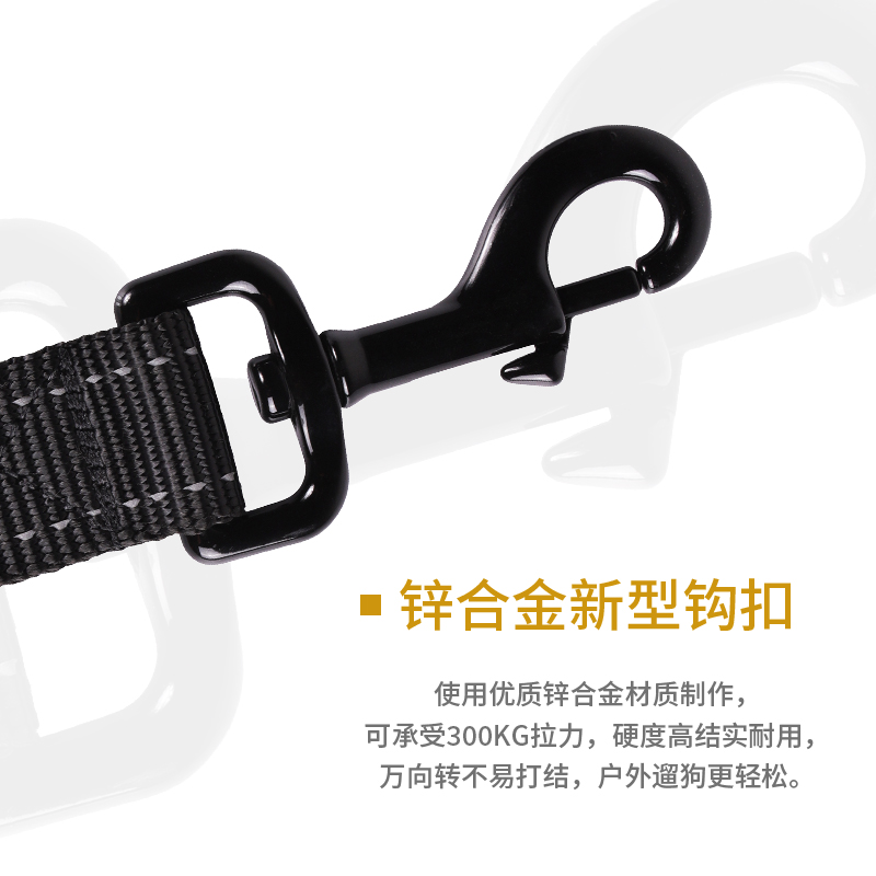 热销壹虎【k9】反光战术狗狗牵引绳小中大型犬遛狗绳子金毛柯基日