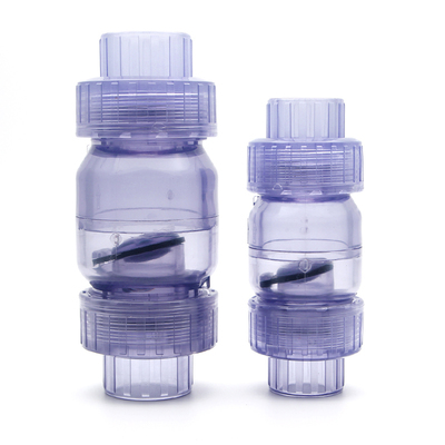 热销三厘溢彩水管水泵鱼缸塑料止回逆止单向阀透明UPVC翻板式止逆