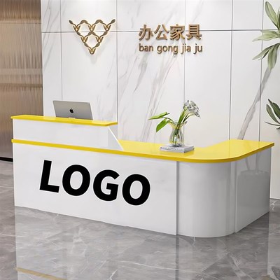 热销前台桌接待台吧台收银台服务台柜台圆弧店铺小型水果店超市美