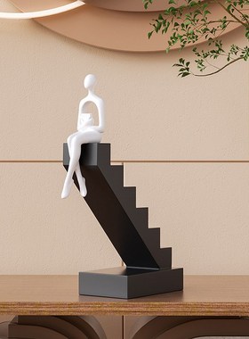 热销设计师现代艺术人物摆件侘寂风轻奢创意家居客厅玄关酒柜软装