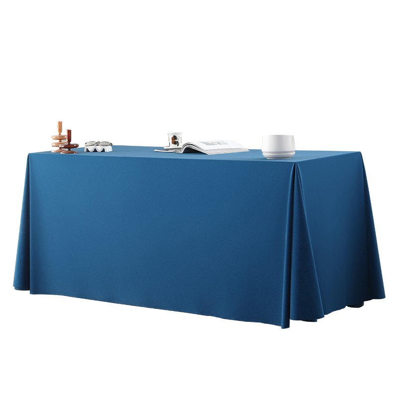 热销定制会议桌布加厚绒布长方形商务布艺定制展会签到办公室纯色