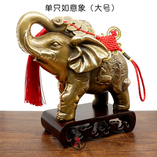 热销纯铜大象铜象摆件一对招财吸水象办公室玄关客厅招财鎮宅开业