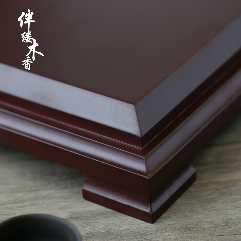 热销正方形紫砂壶摆件底座木质盆景花瓶鱼缸奇石根雕中式茶壶托架
