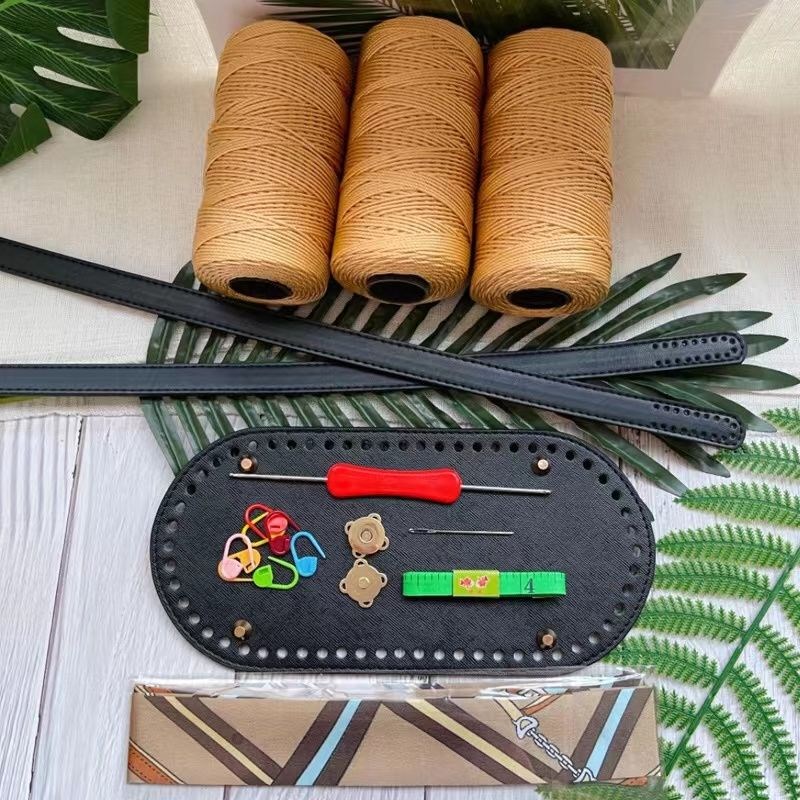 热销手工编织diy冰丝线扇形花包包手提包材料包送闺蜜妈妈大方优