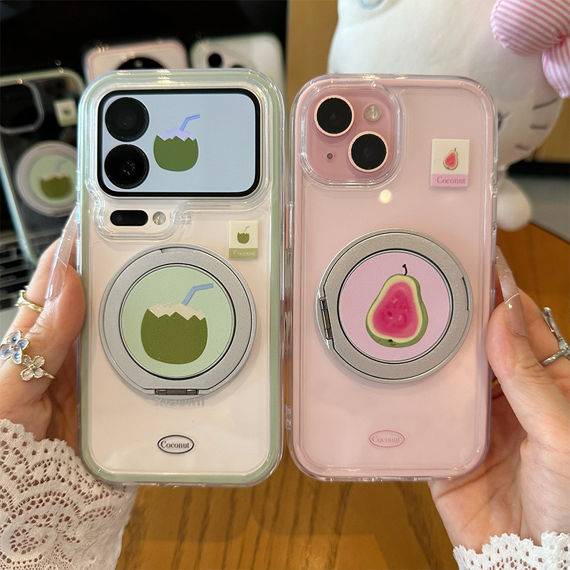 情侣芭乐椰子旋转支架适用苹果17Pro手机壳iPhone16max13小米17华为mate80pura80k90note14荣耀400x300一加15