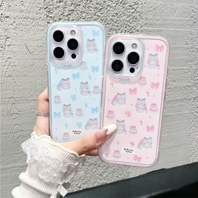 情侣可爱镂空猫咪新款适用苹果17Promax手机壳iPhone16pro13小米15华为mate80pura70k90nova14荣耀500x200s50