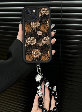 复古山茶花玫瑰适用苹果16Promax手机壳iPhone14pro12小米15华为mate60vivoX200P70荣耀90note11nova13k50s18