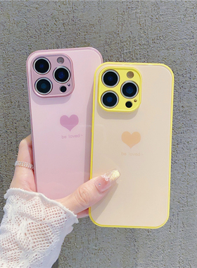 简约英文爱心新款适用苹果15Pro手机壳iPhone16max华为mate60k70小米14reno13p50nova12vivos19荣耀200note11