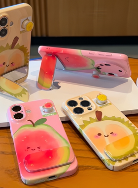 情侣旋转榴莲芭乐支架适用苹果16pro手机壳iPhone14max小米15华为mate70pura80k60nova13vivos20荣耀300x100