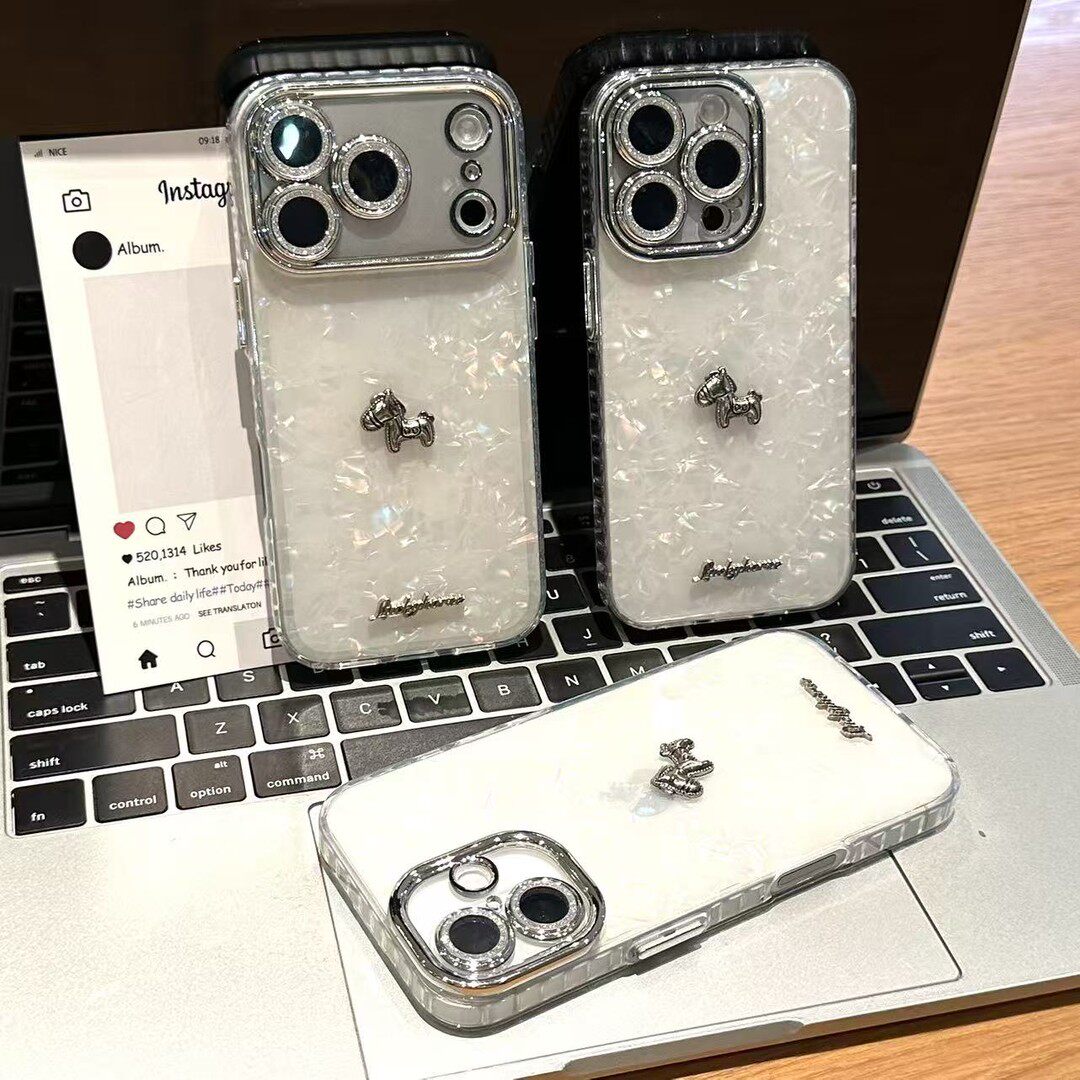 小马公仔贝壳纹新款适用苹果17Pro手机壳iPhone16max小米15华为mate80pura70k90nova14荣耀500vivox300magic8