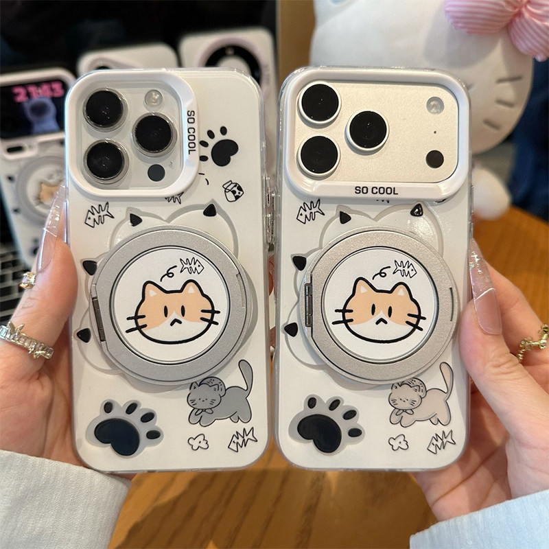 猫爪子旋转支架新款适用苹果17Pro手机壳iPhone16max小米17华为mate80pura80k90nova15荣耀500vivox200iqoo13