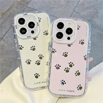 镂空猫爪镜面泡芙新款适用苹果16Pro手机壳iPhone15max17小米14华为mate70P60K50荣耀300x200Reno13note12s20