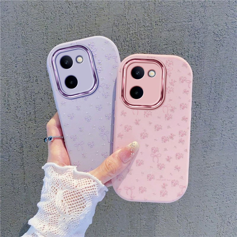 蝴蝶结花朵适用vivoY100I手机壳Y78新款Y77高级Y78+防摔Y78PLUS硅胶vivo全包vivi维沃viv0y女款voviy保护套